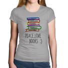 Baby Look Algodão Peace Love Books - Foca na Moda