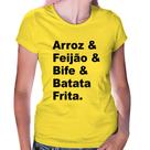 Baby Look Arroz & Feijão & Bife & Batata Frita - Foca na Moda
