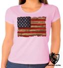 Baby look blusa Feminina ou Camiseta Unissex bandeira Estados unidos antiga