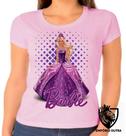 Baby look blusa Feminina ou Camiseta Unissex Barbie roxa boneca