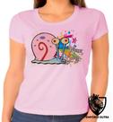 Baby look blusa Feminina ou Camiseta Unissex Bob esponja Gary Meow caracol Baby look blusa Feminina ou Camiseta Unissex Bob esponja Gary Meow caracol