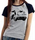 Baby look blusa Feminina ou Camiseta Unissex De volta para o futuro DeLorean