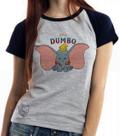 Baby look blusa feminina ou Camiseta unissex Dumbo desenho