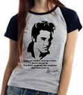 Baby look blusa feminina ou Camiseta unissex Elvis Presley Love me tender