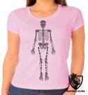Baby look blusa Feminina ou Camiseta Unissex esqueleto humano com nome Baby look blusa Feminina ou Camiseta Unissex esqueleto humano com nome