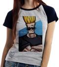 Baby look blusa Feminina ou Camiseta Unissex Johnny Bravo cabelo