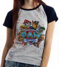 Baby look blusa feminina ou Camiseta unissex Patrulha Canina equipe