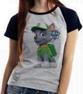 Baby look blusa feminina ou Camiseta unissex Patrulha Canina Rocky