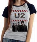 Baby look blusa feminina ou Camiseta unissex U2 Banda