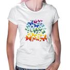 Baby Look Borboletas Coloridas - Foca na Moda