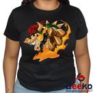 Baby Look Bowser 100% Algodão Super Mario Bros Geeko Baby Look Bowser 100% Algodão Super Mario Bros Geeko