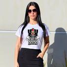 Baby Look Cropped Blusinha Torcida Galo Doido Mineiro Casual Passeio Feminino