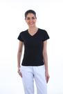 Baby Look Feminina com Elastano Manga Curta Cor:PretoTamanho:GG