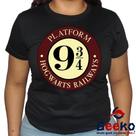 Baby Look Harry Potter 100% Algodão Plataforma 9 3/4 Blusa Feminina Hogwarts All Geek