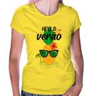 Baby Look Hello Verão - Foca na Moda Baby Look Hello Verão - Foca na Moda