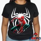 Baby Look Homem Aranha 100% Algodão - Blusa Feminina Homem-Aranha - Spiderman - Geeko Baby Look Homem Aranha 100% Algodão - Blusa Feminina Homem-Aranha - Spiderman - Geeko