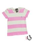 Baby Look Listrada - Branca / Rosa