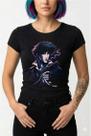 Baby Look Preta Arte Criativa Halftone Leve e Macia TAMANHO:MCOR:PRETO