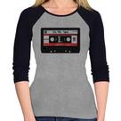 Baby Look Raglan 80's Mix Tape Manga 3/4 - Foca na Moda Baby Look Raglan 80's Mix Tape Manga 3/4 - Foca na Moda