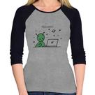 Baby Look Raglan Alien Hello World! Manga 3/4 - Foca na Moda Baby Look Raglan Alien Hello World! Manga 3/4 - Foca na Moda