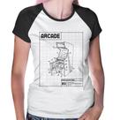 Baby Look Raglan Arcade Fliperama Projeto - Foca na Moda