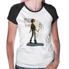 Baby Look Raglan Arya Stark Art - Foca na Moda Baby Look Raglan Arya Stark Art - Foca na Moda