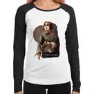 Baby Look Raglan Arya Stark Valar Morghulis Manga Longa - Foca na Moda Baby Look Raglan Arya Stark Valar Morghulis Manga Longa - Foca na Moda