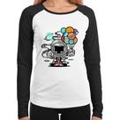 Baby Look Raglan Astronauta Chibi Manga Longa - Foca na Moda