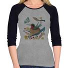 Baby Look Raglan Beija Flor No Ninho Manga 3/4 - Foca na Moda Baby Look Raglan Beija Flor No Ninho Manga 3/4 - Foca na Moda