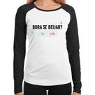 Baby Look Raglan Bora se beijar Sim ou Claro Manga Longa - Foca na Moda