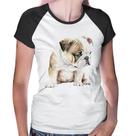 Baby Look Raglan Cachorro Buldogue Inglês - Foca na Moda