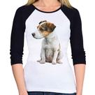 Baby Look Raglan Cachorro Jack Russell Terrier Manga 3/4 - Foca na Moda