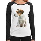 Baby Look Raglan Cachorro Jack Russell Terrier Manga Longa - Foca na Moda