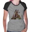 Baby Look Raglan Castelo de Fadas - Foca na Moda Baby Look Raglan Castelo de Fadas - Foca na Moda