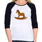 Baby Look Raglan Cavalinho De Pau Manga 3/4 - Foca na Moda