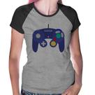 Baby Look Raglan Controle Retrô Vídeo Game Gamepad - Foca na Moda