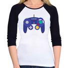 Baby Look Raglan Controle Retrô Vídeo Game Gamepad Manga 3/4 - Foca na Moda