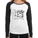 Baby Look Raglan Drummer in Training Manga Longa - Foca na Moda