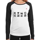 Baby Look Raglan Eat, train, sleep, repeat Manga Longa - Foca na Moda