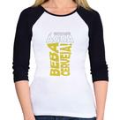 Baby Look Raglan Economize água, beba cerveja Manga 3/4 - Foca na Moda
