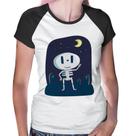 Baby Look Raglan Esqueleto - Foca na Moda Baby Look Raglan Esqueleto - Foca na Moda