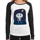 Baby Look Raglan Esqueleto Manga Longa - Foca na Moda Baby Look Raglan Esqueleto Manga Longa - Foca na Moda