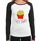 Baby Look Raglan Fry Day Manga Longa - Foca na Moda
