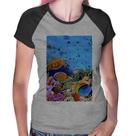 Baby Look Raglan Fundo do Mar - Foca na Moda Baby Look Raglan Fundo do Mar - Foca na Moda