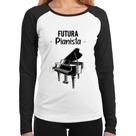 Baby Look Raglan Futura Pianista Manga Longa - Foca na Moda