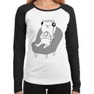 Baby Look Raglan Gatinho Ouvindo Música Manga Longa - Foca na Moda Baby Look Raglan Gatinho Ouvindo Música Manga Longa - Foca na Moda