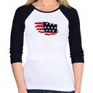 Baby Look Raglan Handrawn Flag Manga 3/4 - Foca na Moda
