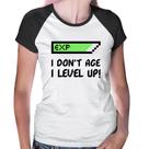 Baby Look Raglan I Don't Age, I Level Up - Foca na Moda Baby Look Raglan I Don't Age, I Level Up - Foca na Moda