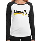 Baby Look Raglan Linux Manga Longa - Foca na Moda