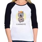 Baby Look Raglan Llamastê Manga 3/4 - Foca na Moda